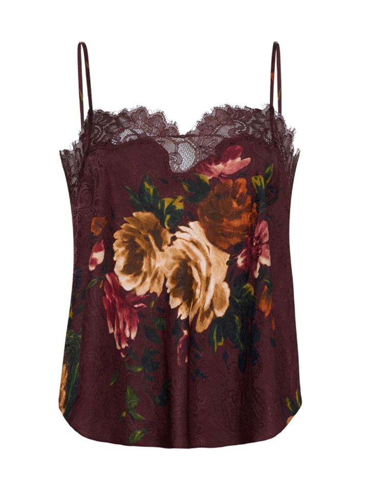 CARA CARA Nala Cami in Ariana Flora Merlot Product Shot 