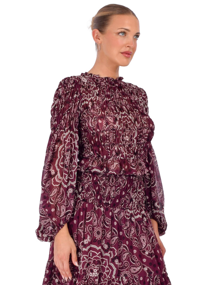 CARA CARA Weston Top in Bandana Plum Side View 