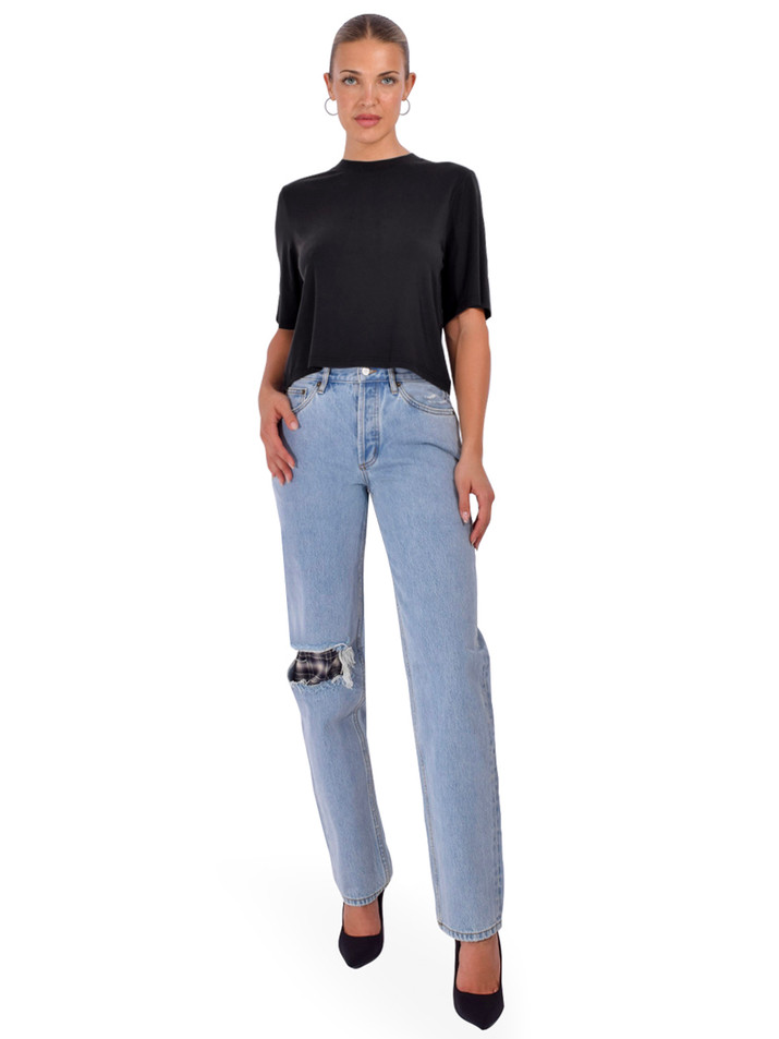 DEREK LAM Fran Boxy Tee in Black Full Outfit 