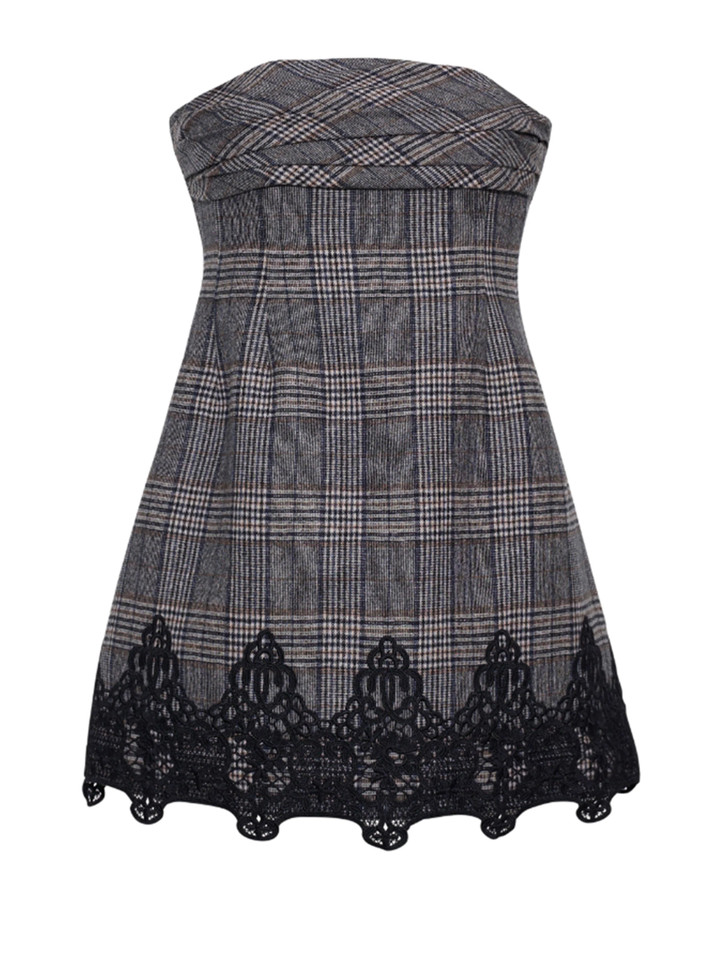 CARA CARA Ina Dress in Keighley Plaid Gray Product Shot 