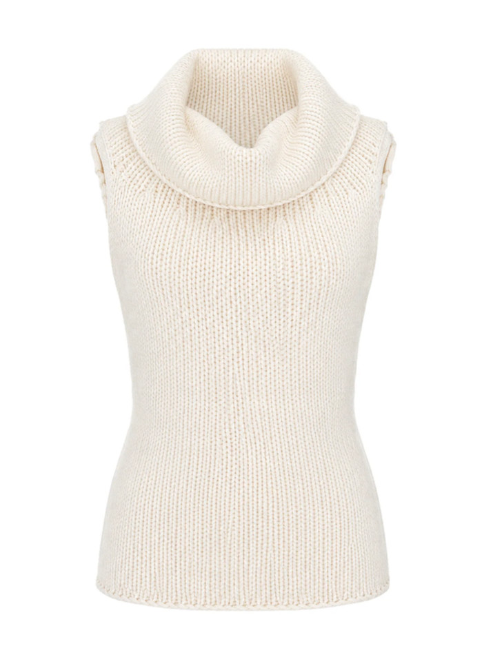 LE SUPERBE Hand Knit For U Tank Top in White Product Shot 