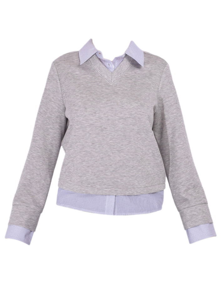 DREW Biana Top in Gray Product Shot 

