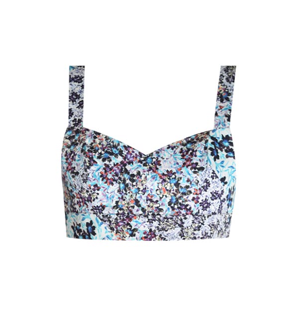 Sam and Lavi Poplin Floral Crop Top in Blue Product Shot 