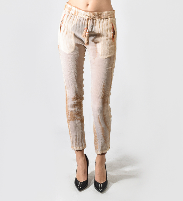 Alphamoment Camel Sheer Pants Front View 