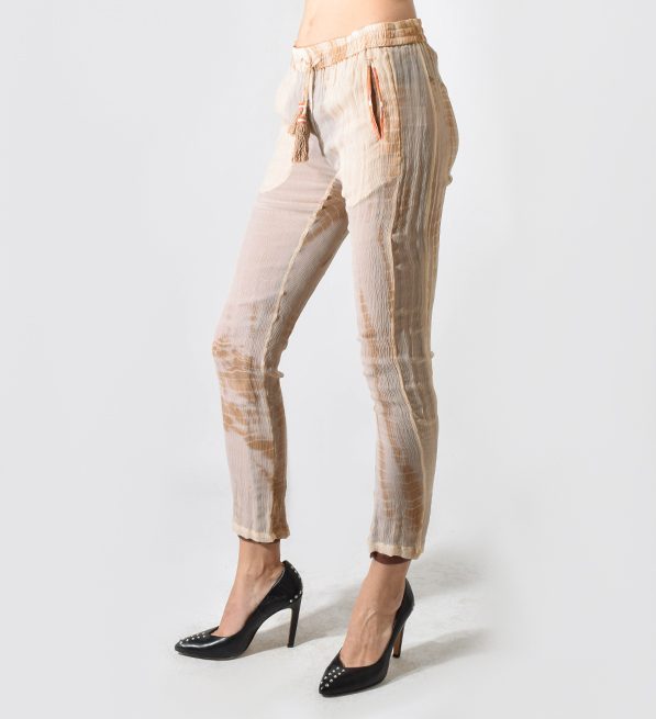 Alphamoment Camel Sheer Pants Side View 