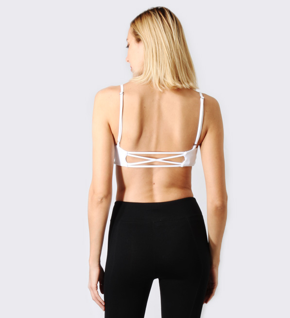 David Lerner Madeline Bralette in White Back View 