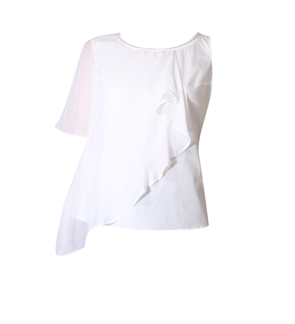 Jordan Louis Toto One Shoulder Top in White Product Shot 