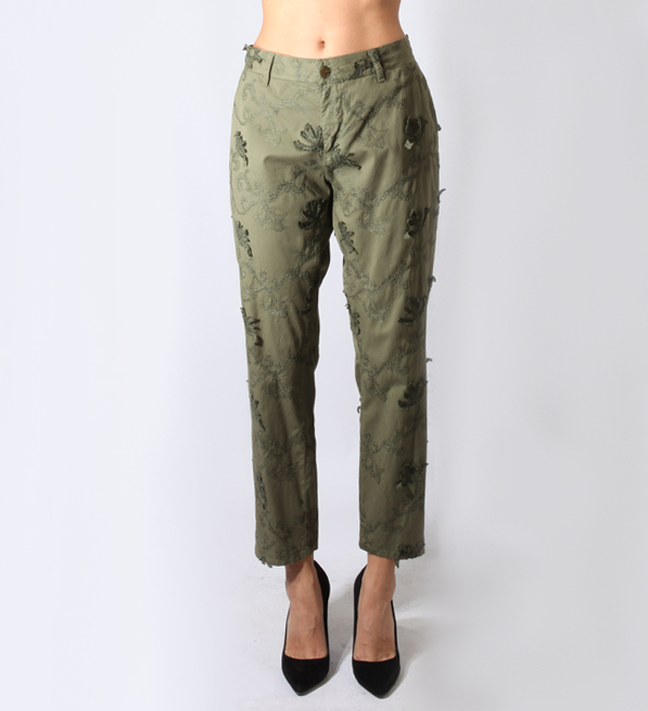 Cassandra Pants in Moss Front View 