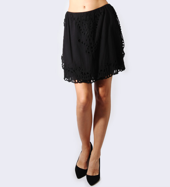 IRO Carina Skirt in Black Front View 