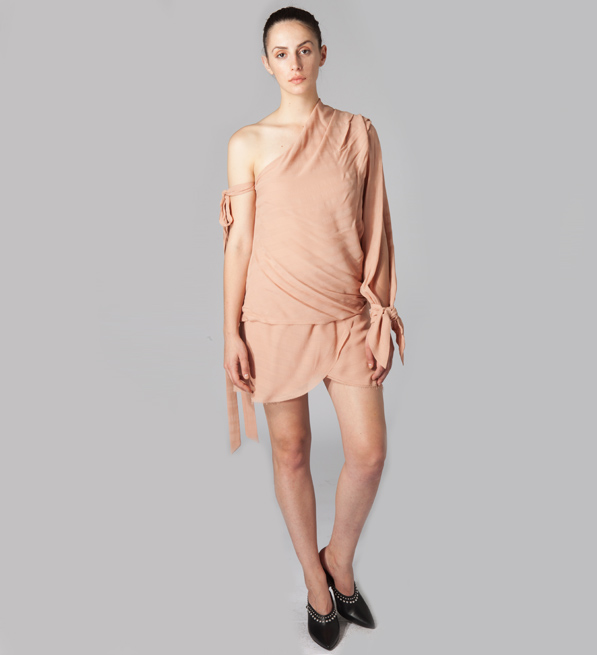 Bec & Bridge Rosewood Dress in Blush Front View 