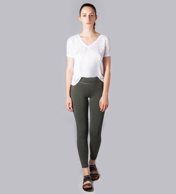 David Lerner The Kendall Leggings in Olive Front View 