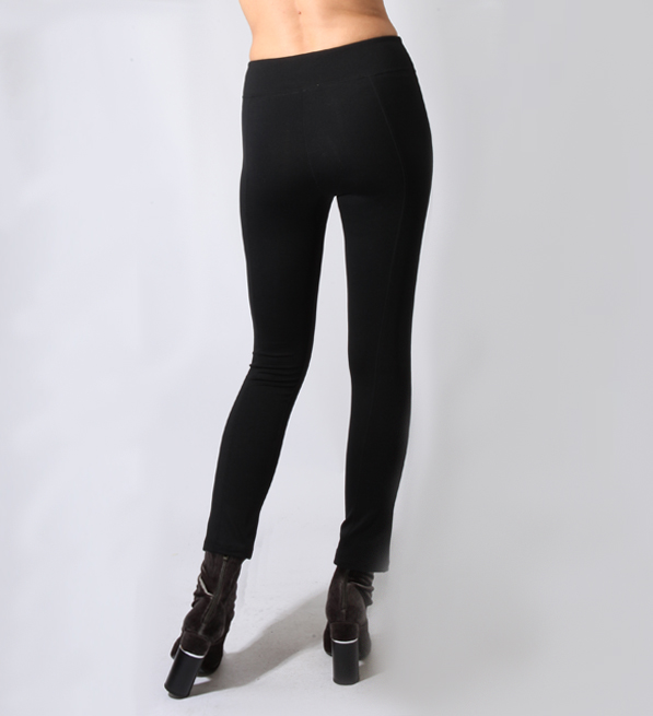 Cropped Flare Legging in Black Back View 
