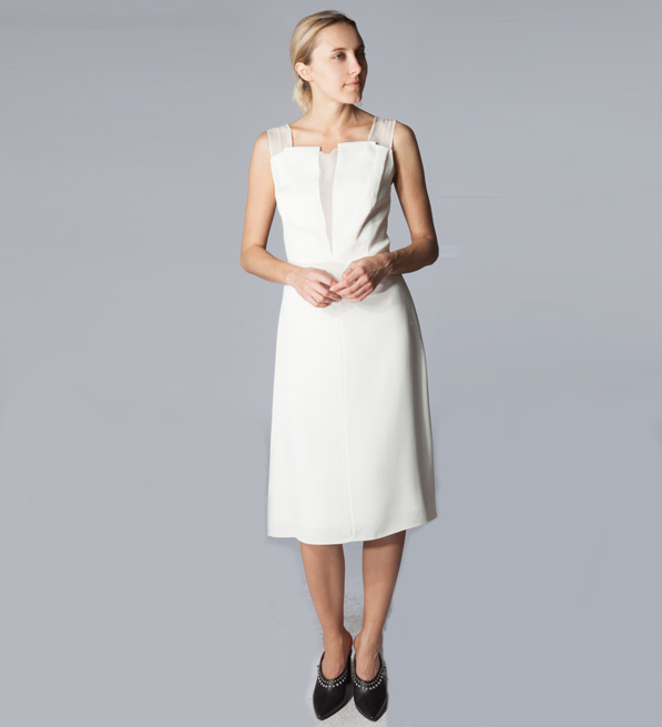 3.1 Phillip Lim Sleeveless A-Line Dress in Ivory Front View 