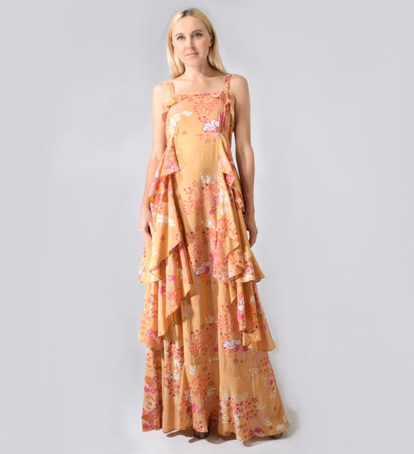 byTimo Floral Resort Maxi Dress Front View 