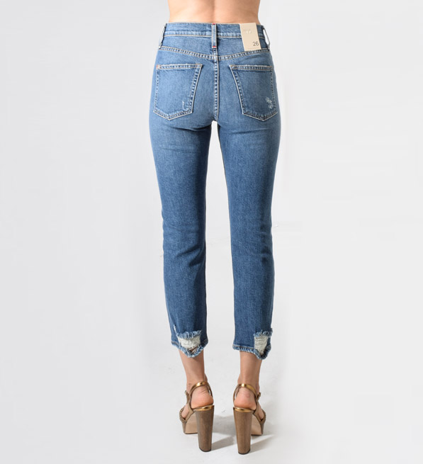 Alice + Olivia Amazing High Rise Girlfriend Slim Jeans Back View 