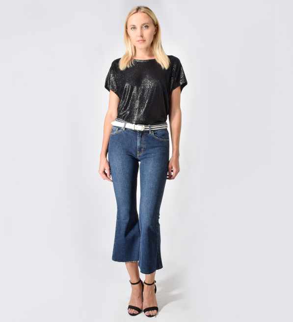 Ottod'Ame Cropped Flare Jeans Front View 