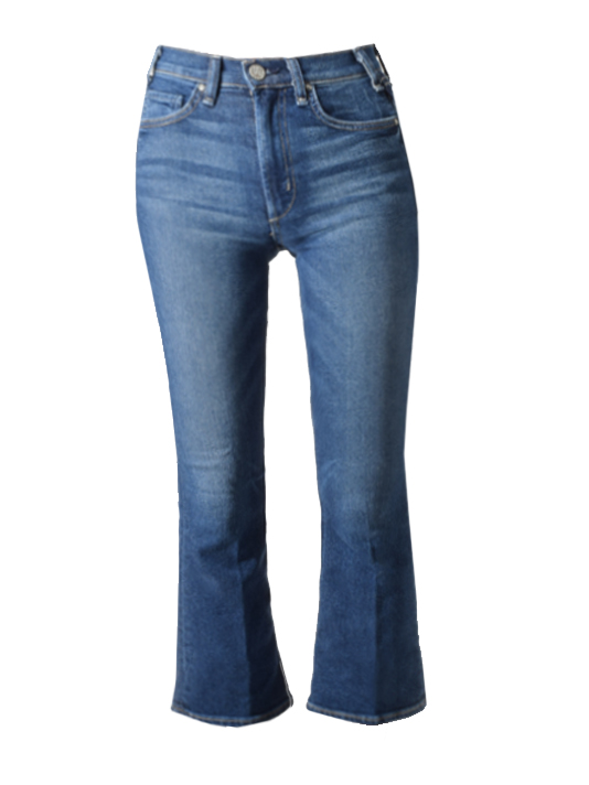 McGuire The Loyalist Cropped flare Jeans in Medium Blue Product Shot 