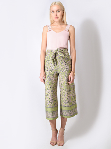 Ottod'Ame Viscose Cami w/ Rhinestones in Baby Pink Front View 