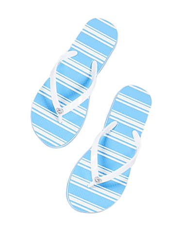 Alice & Olivia Eva Flip Flop in White & Blue Product Shot 