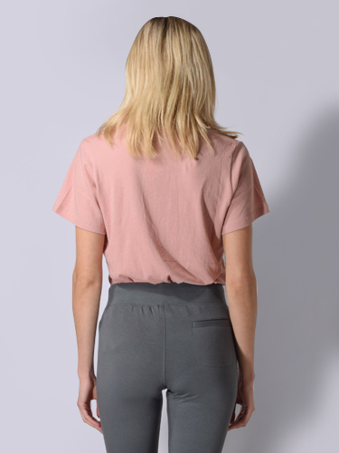 Maison T Sofia Cotton Tee in Skin Pink Back View 