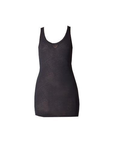 Humanoid Long Jersey Racerback Tank Top in Black Product Shot 