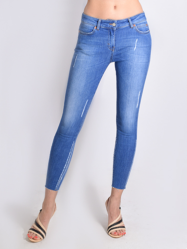 IRO Candy Raw Hem Jeans Close Up Front View 