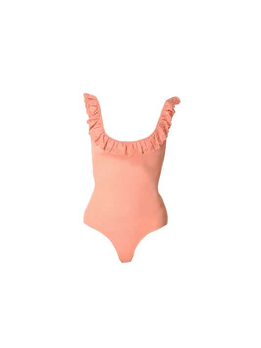 Capulet Dallas Ruffle Low Back Bodysuit in Chai Product Shot 