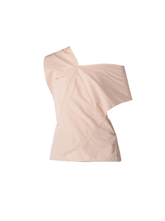 3.1 PHILLIP LIM One shoulder Wool Top In Beige Product Shot 
