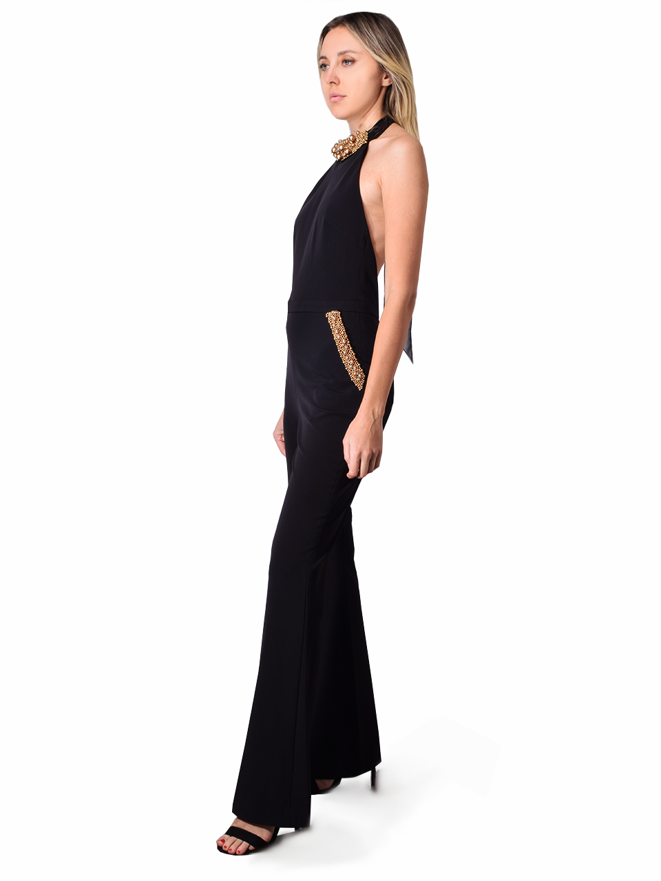 Rachel Zoe Haltson Jumpsuit In Black Side View 