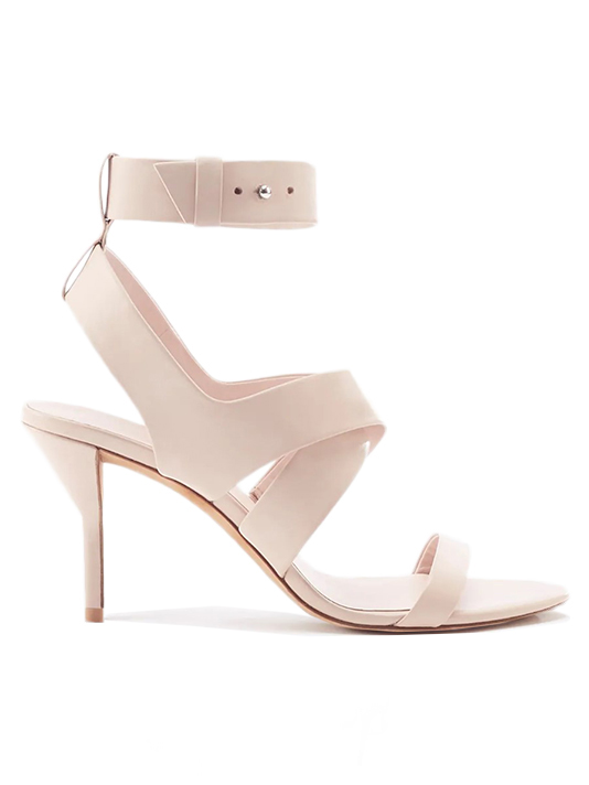 Ankle Strap Heels in Blush Side View 
