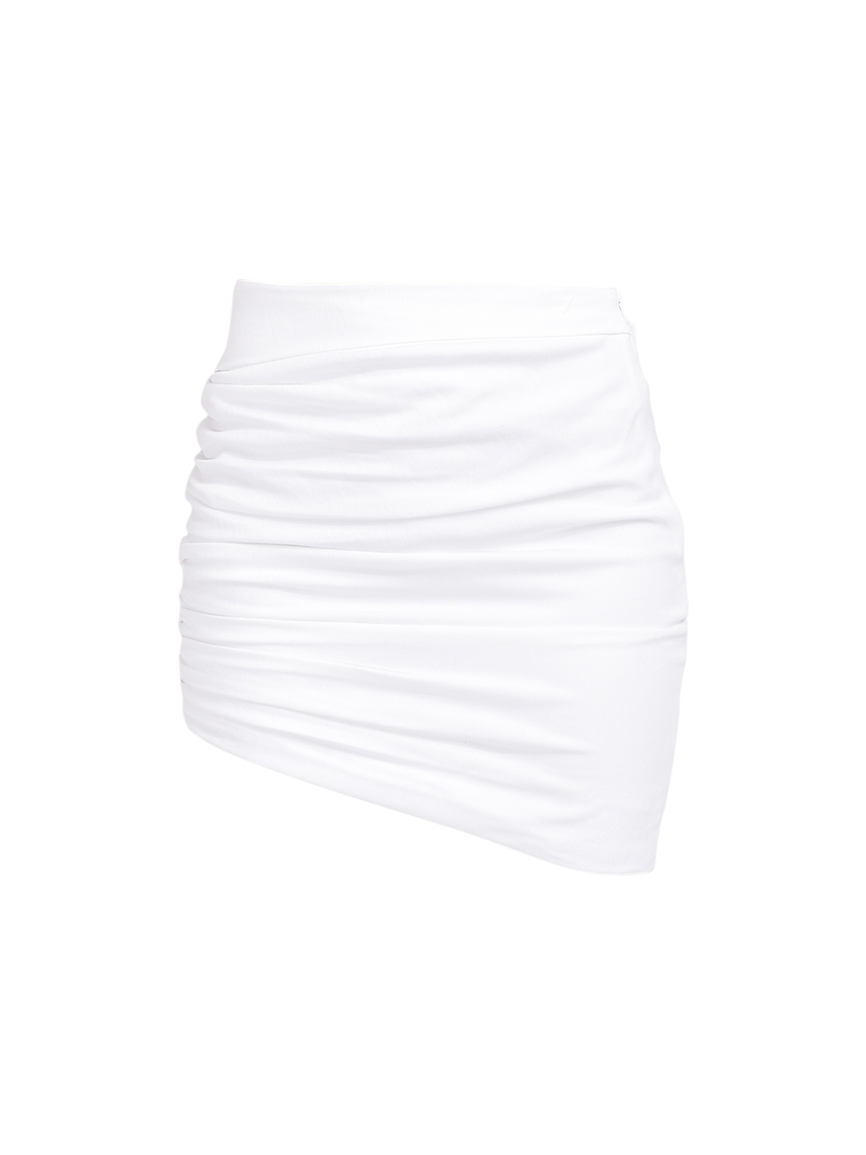 THE SEI Gathered Asymmetrical Mini Skirt in Ivory Product Shot