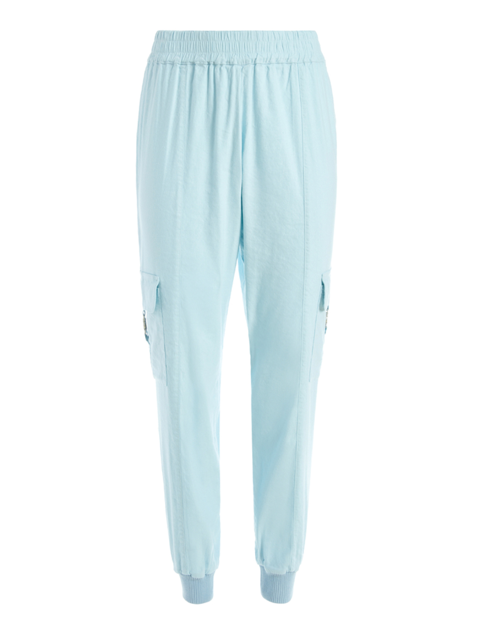 Alice + Olivia Neta High Waist Cargo Pant in Powder Blue Product Shot 