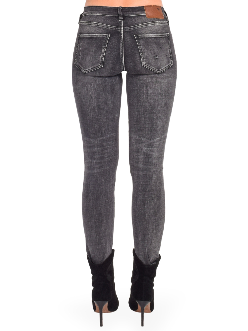 SERRA Mid Rise Skinny Jean in Rockpoint Black Back View 