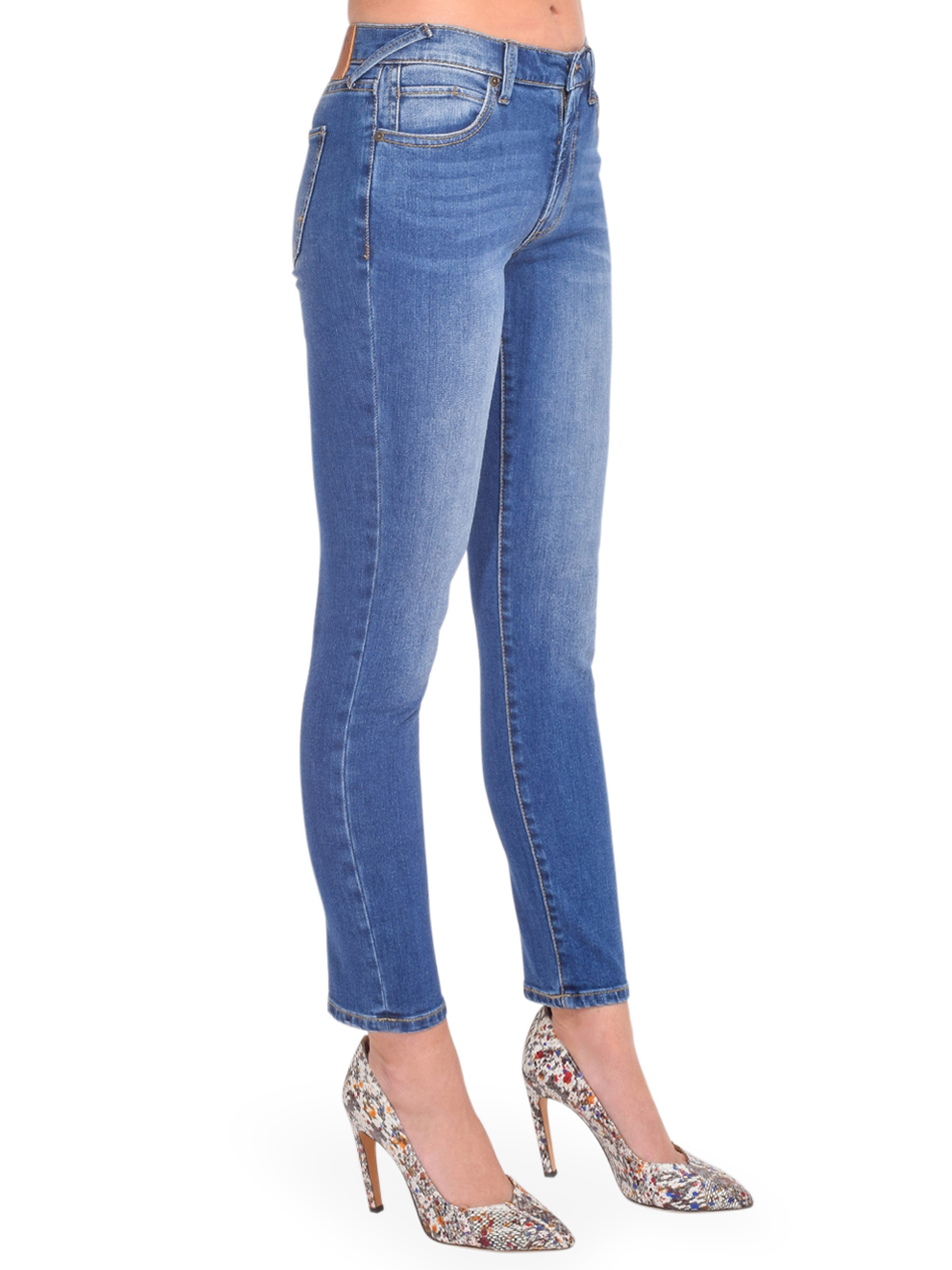 SERRA Mid Rise Skinny Jean in Crestline Blue Side View 