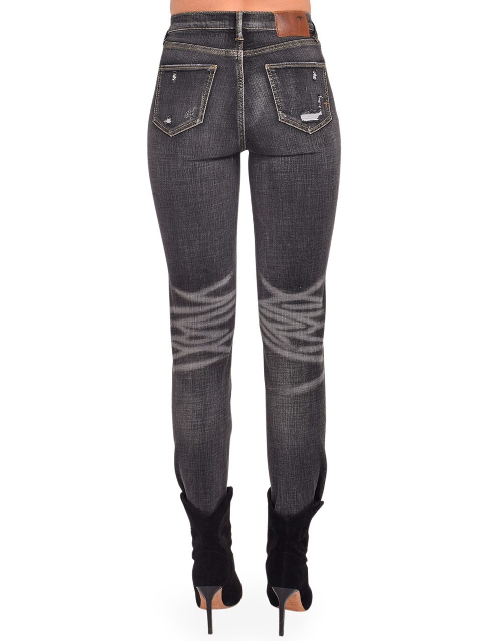 SERRA High Rise Slim Straight Jean in Calicut Black Back View 