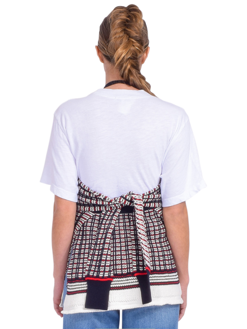 3.1 Phillip Lim Plaid Knit Jacquard Halter Top Back View 