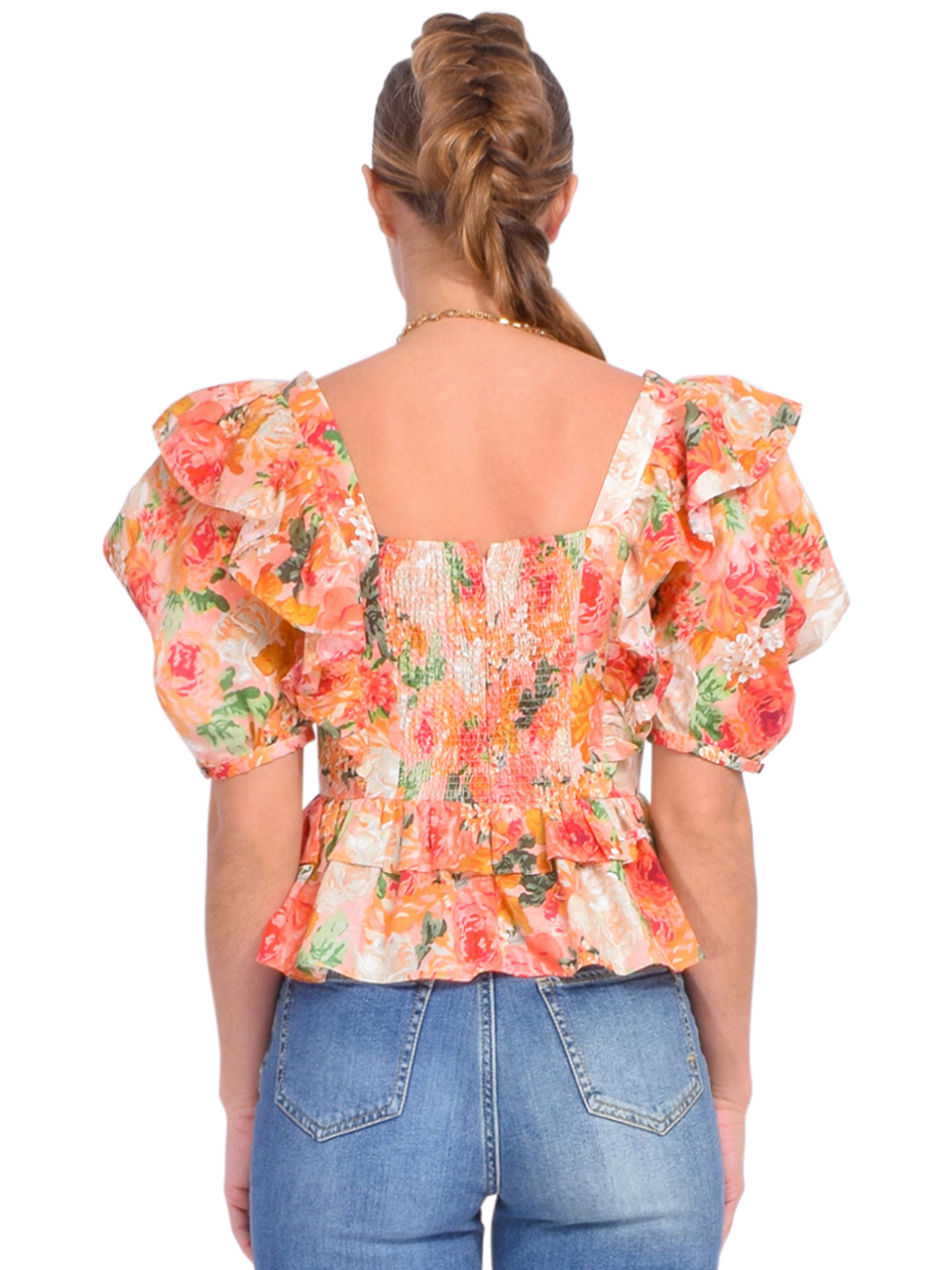 Gilner Farrar Leah Top in Romantic Floral Back View 