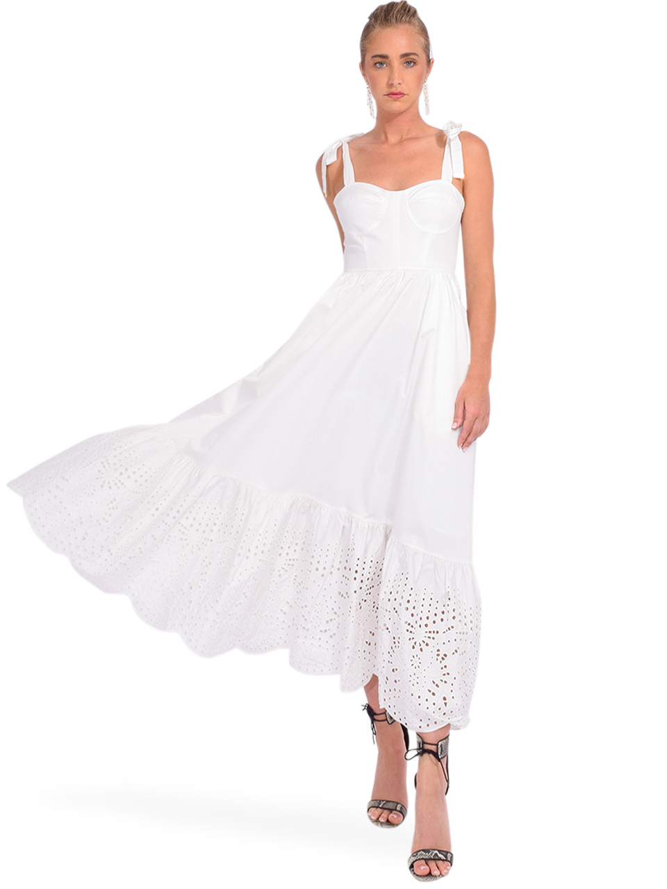 Karina Grimaldi Rio Bustier Maxi Dress in White Front View 2