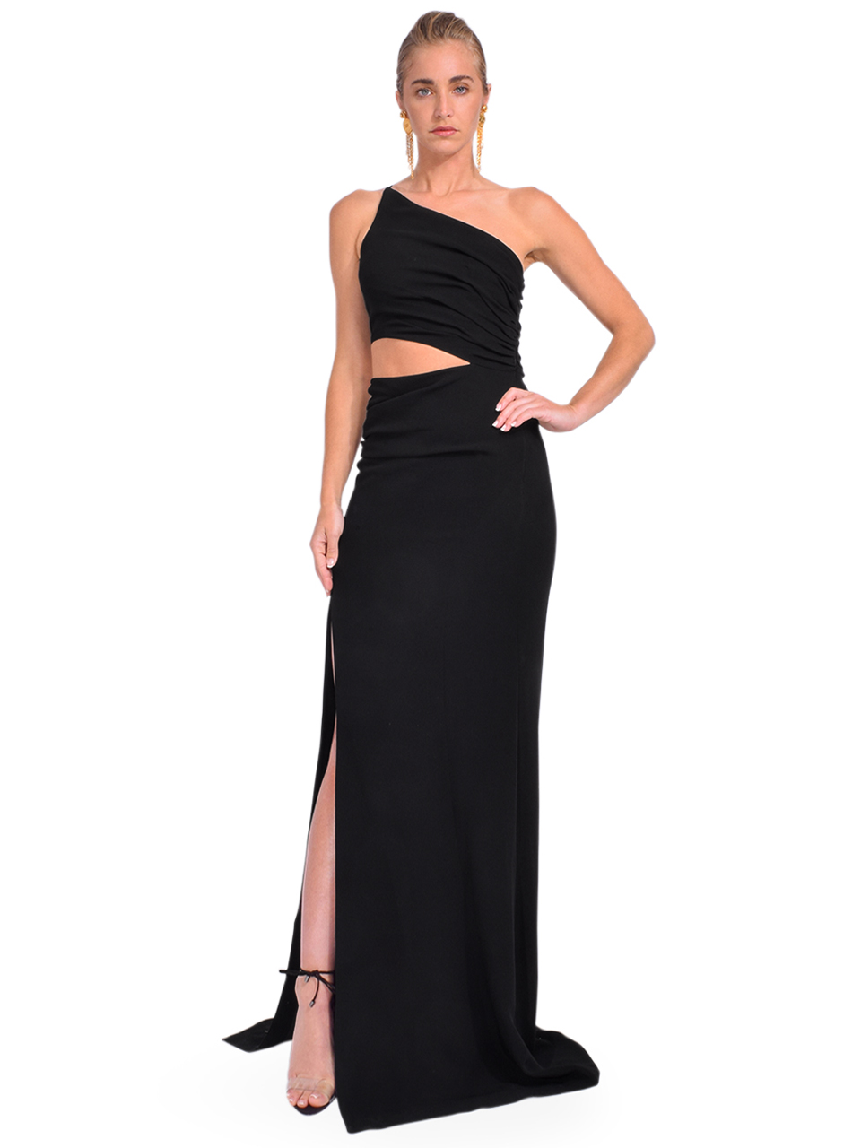 Cinq à Sept Sandra Cutout Gown in Black Front View 2