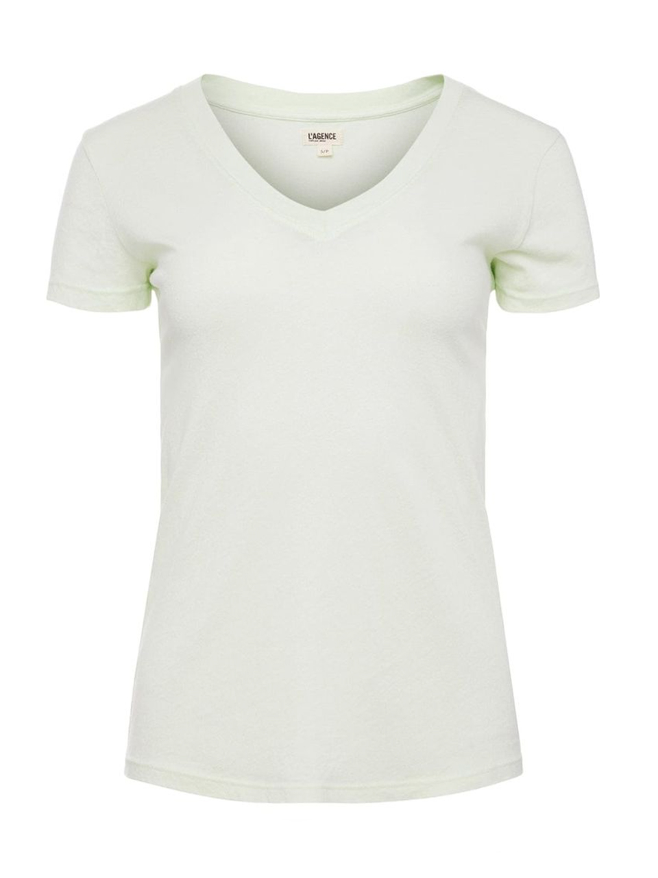 L'Agence Becca V-Neck Tee in Mint Product Shot 