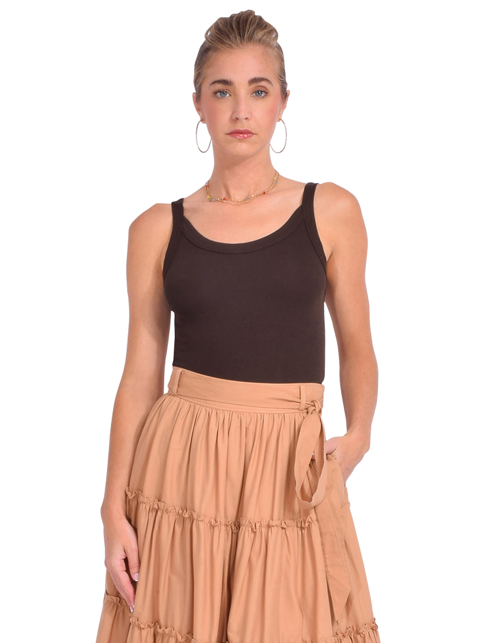 Cotton Citizen Verona Tank in Expresso Front View 