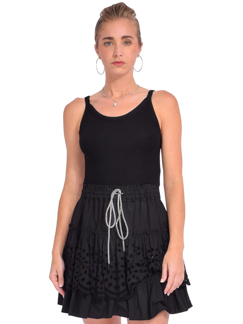 Cotton Citizen Verona Tank in Jet Black Front View 