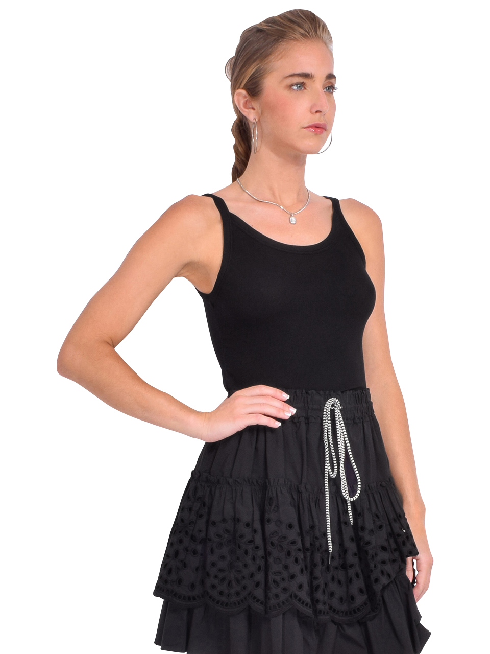 Cotton Citizen Verona Tank in Jet Black Side View 