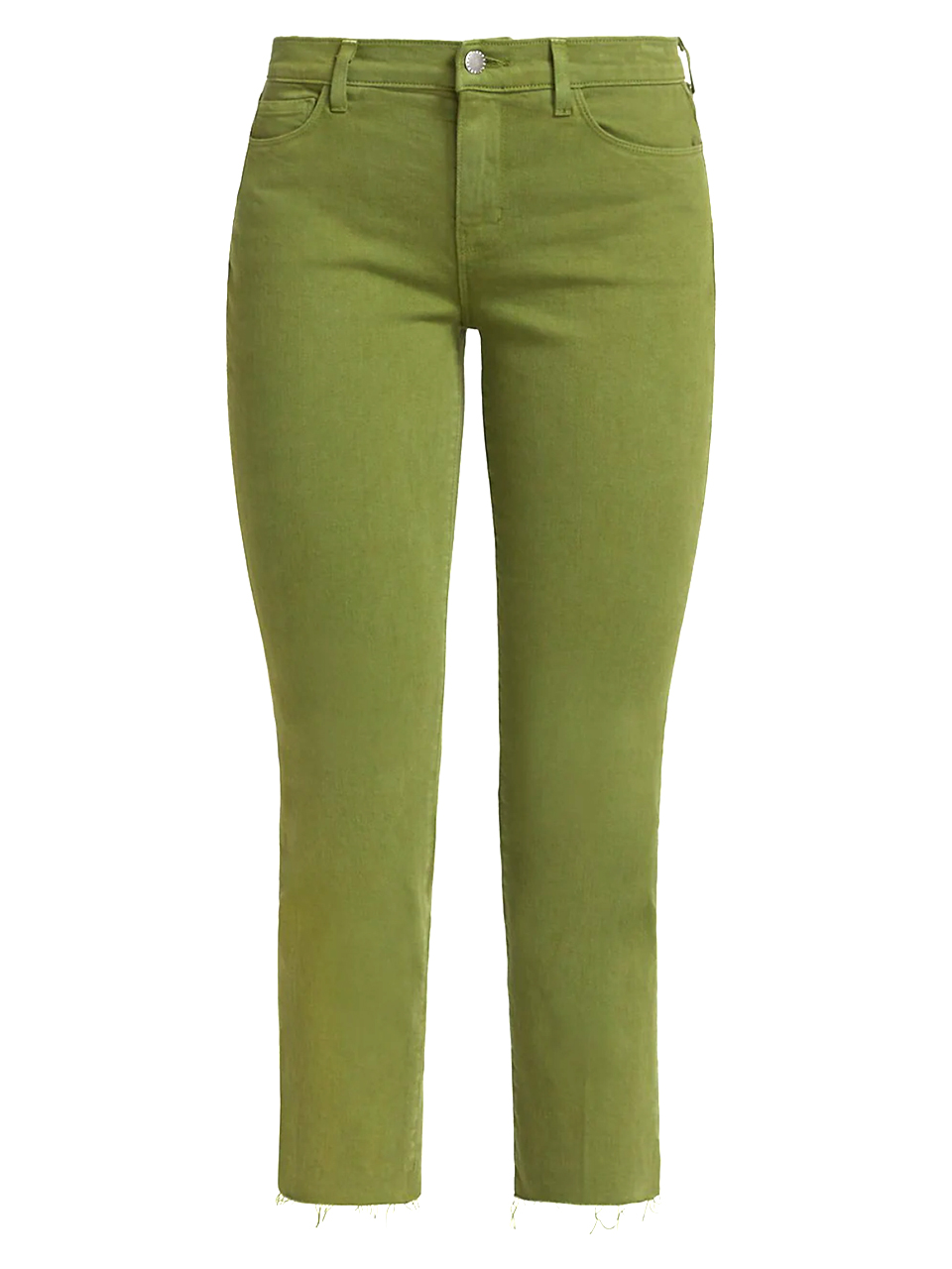 L'Agence Sada High Rise Crop Slim Jean in Cactus Green Product Shot 