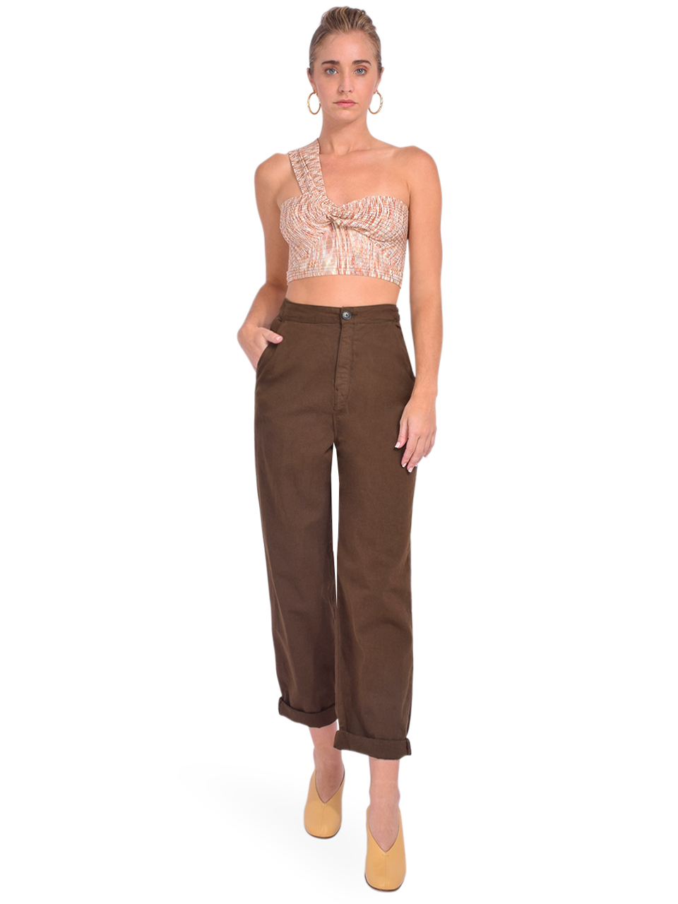 BELLEROSE Pasop Relaxed Pant in Brown Full Outfit 