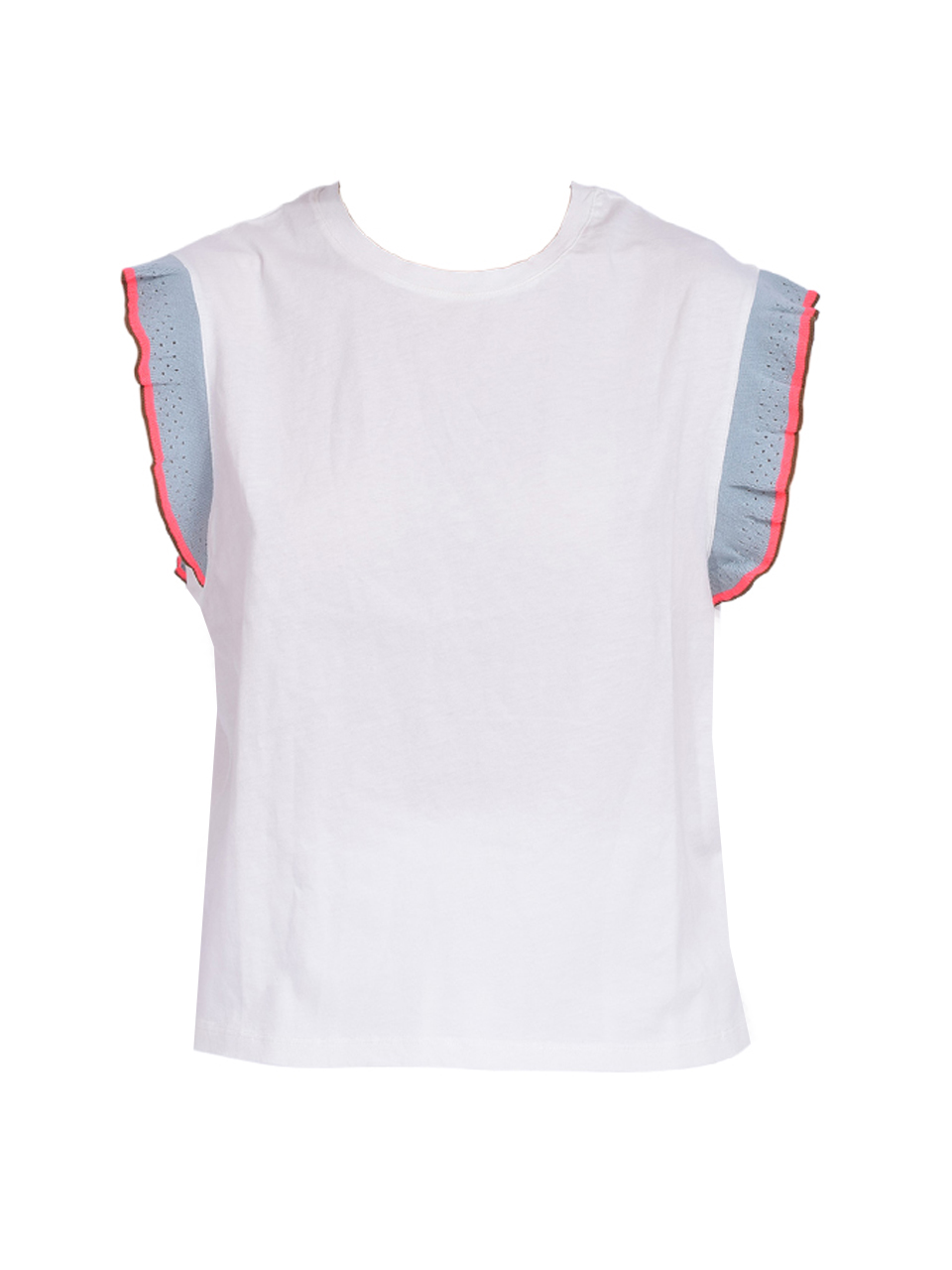 BELLEROSE Visam T-Shirt With Knit Sleeve in White