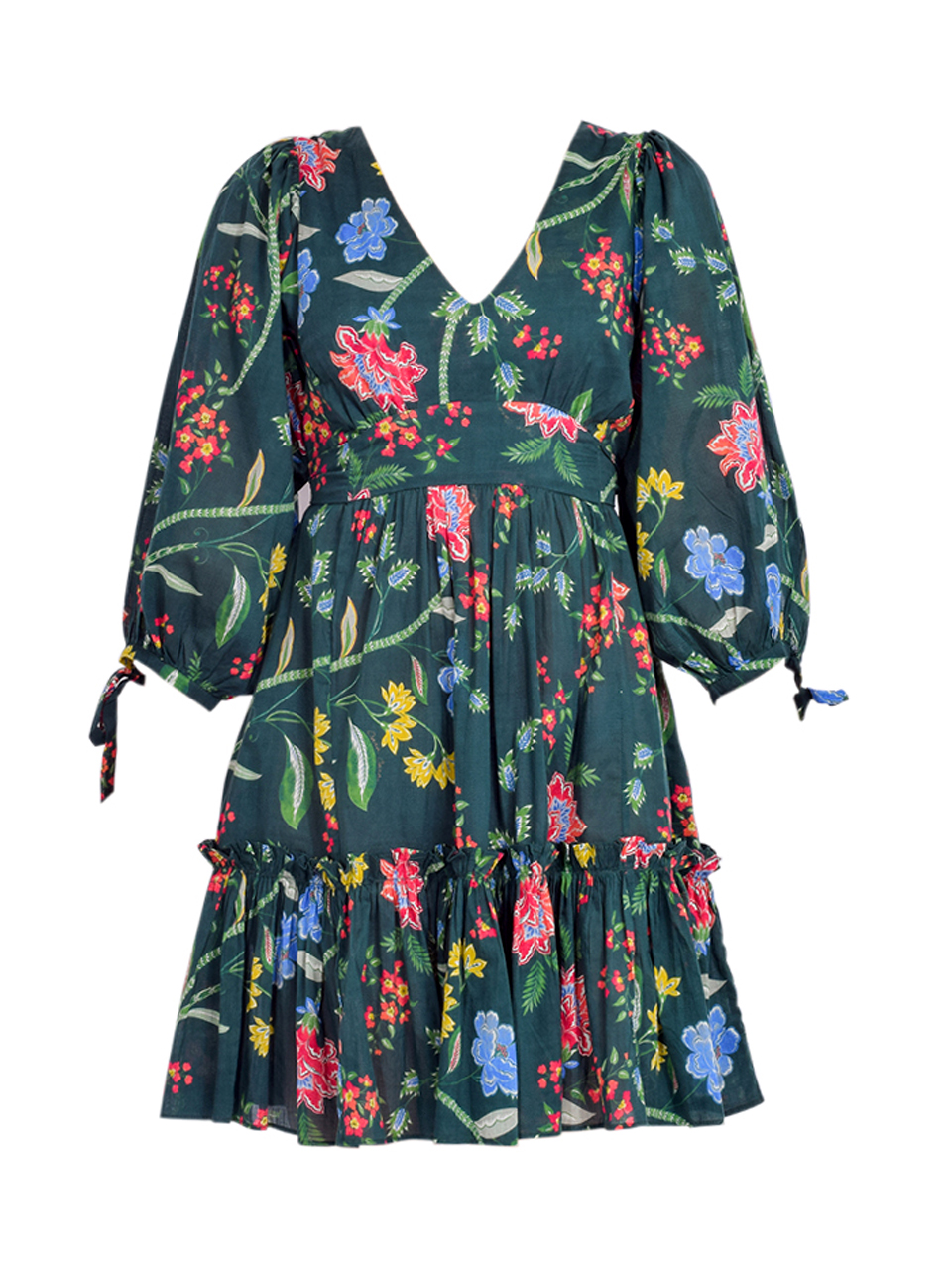 CARA CARA Millbrook Dress in Ophelia Floral Emerald Product Shot 
