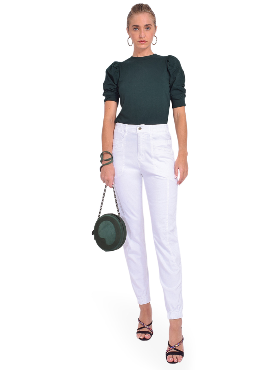 RETROFETE Myla Pant in Optic White Full Outfit 