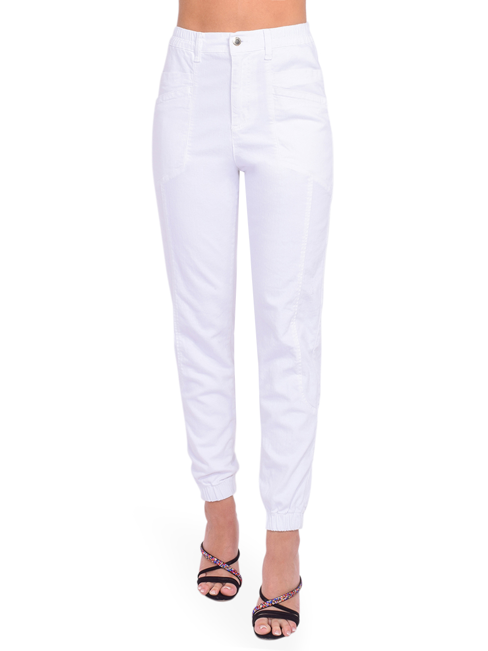 RETROFETE Myla Pant in Optic White Front View 