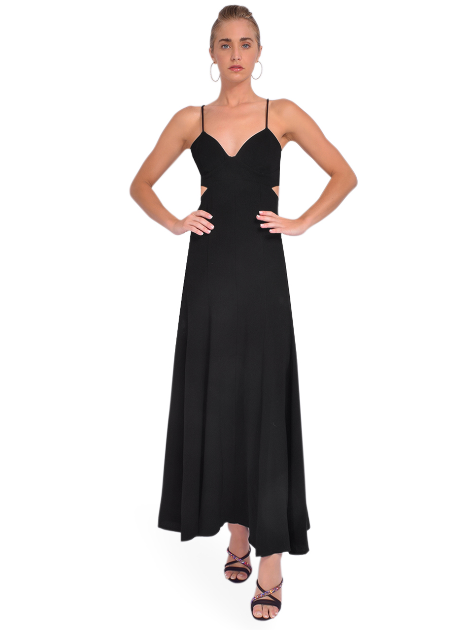 Karina Grimaldi Ilena Dress in Black Front View 